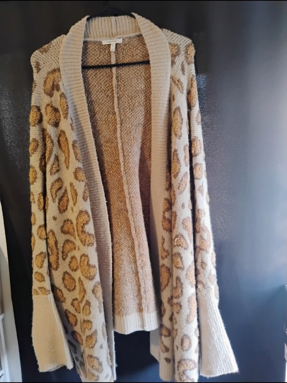 Maurices Beige and Tan Leopard Print Open Cardigan